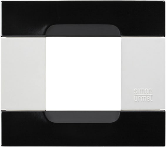 URMET - Placca 2 moduli serie bianca Kàdra metallo nero universo met 2M.