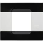 URMET - Placca 2 moduli serie bianca Kàdra metallo nero universo met 2M.