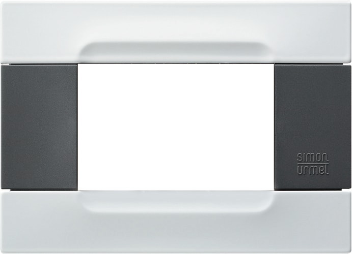 URMET - Placca metallo antracite 3 moduli, serie Kàdra, bianco vega.