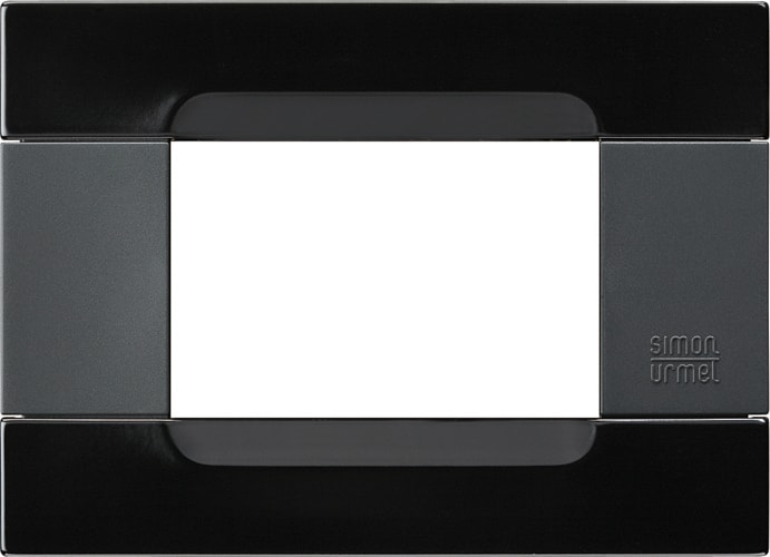 URMET - Placca metallo serie antracite Kàdra nero universo 3 moduli.