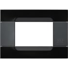 URMET - Placca metallo serie antracite Kàdra nero universo 3 moduli.