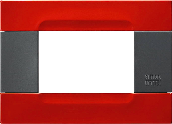 URMET - Placca metallo serie antracite 3 moduli rosso orione Kàdra.