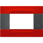 URMET - Placca metallo serie antracite 3 moduli rosso orione Kàdra.