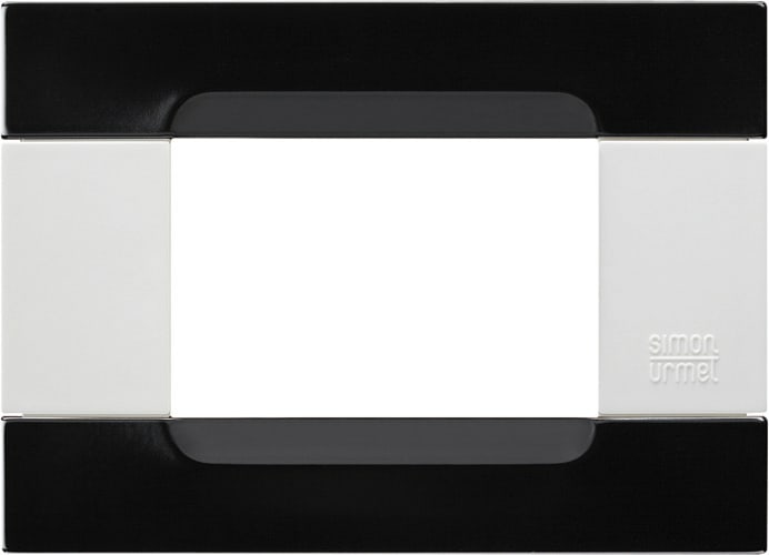 URMET - Placca 3 moduli Kàdra serie bianca metallo nero universo MET 3M.