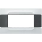 URMET - Placca metallo antracite 4 moduli, serie Kàdra, bianco vega.