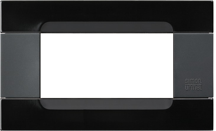 URMET - Placca metallo serie antracite Kàdra nero universo 4 moduli.