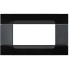 URMET - Placca metallo serie antracite Kàdra nero universo 4 moduli.