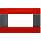 URMET - Placca metallo serie antracite Kàdra rosso orione 4 moduli.