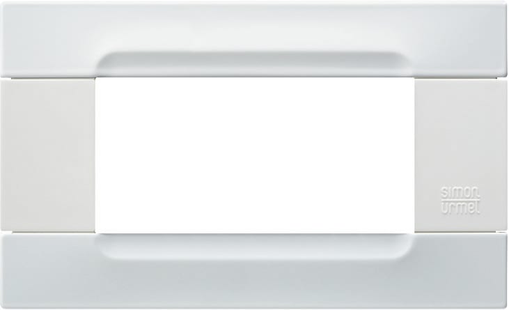 URMET - Placca 4 moduli, serie bianca Kàdra, metallo bianco vega MET 4M.