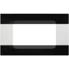 URMET - Placca 4 moduli serie bianca Kàdra metallo nero universo MET 4M.