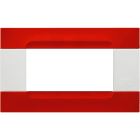 URMET - Placca metallo rosso orione 4 moduli serie bianca Kàdra.