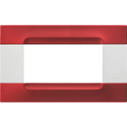 URMET - Placca metallo rosso metallico 4 moduli serie bianca Kàdra.