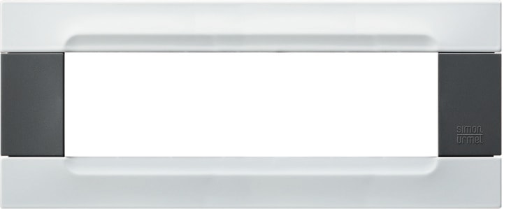 URMET - Placca metallo antracite 7 moduli bianco vega serie Kàdra.