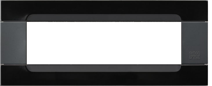 URMET - Placca metallo serie antracite Kàdra 7 moduli nero universo.
