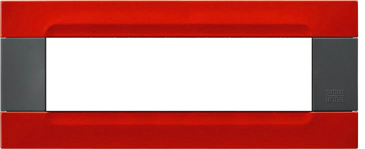 URMET - Placca metallo serie antracite Kàdra 7 moduli rosso orione.