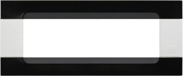URMET - Placca 7 moduli serie bianca Kàdra in metallo nero universo.