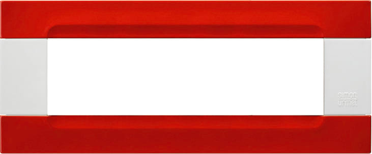 URMET - Placca metallo rosso orione 7 moduli serie bianca Kàdra.