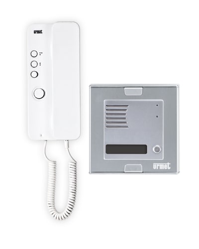 URMET - Kit monofamiliare audio con pulsantiera Sinthesi S2 e Citofono Mìro, sistema 4+n CITOSET V1 1150 PUL.1148.