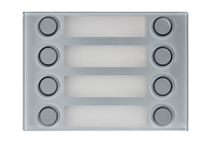 URMET - Frontale per modulo pulsanti 1168/8, 8 pulsanti su 2 file, grigio, Alpha, frontalino a 8T 2 file grigio.