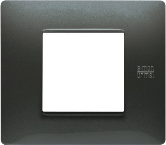 URMET - Placca Flexa in tecnopolimero con 2 moduli, finitura acciaio scuro.