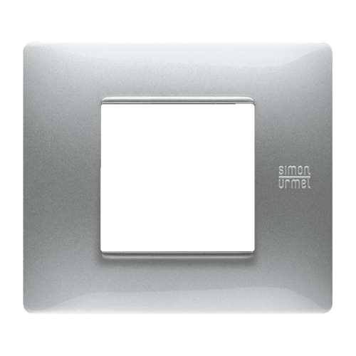 URMET - Placca Flexa in tecnopolimero con 2 moduli e finitura in alluminio.