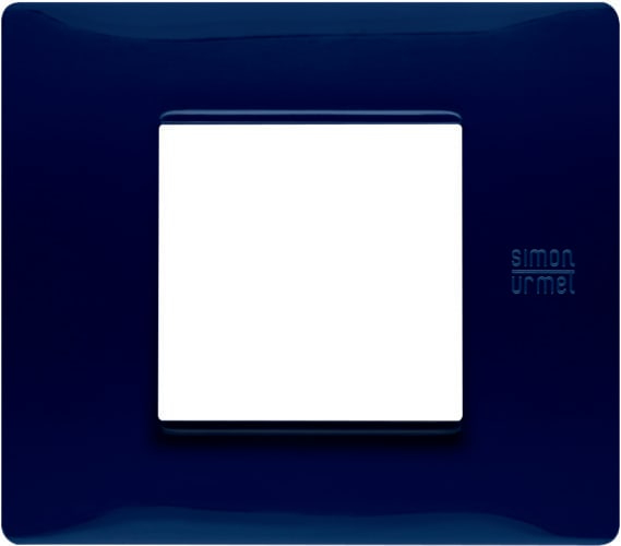URMET - Placca Flexa in tecnopolimero blu per 2 moduli.