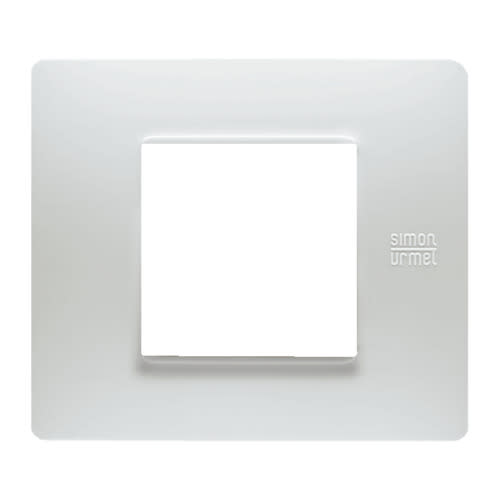 URMET - Placca Flexa in tecnopolimero bianco per 2 moduli.