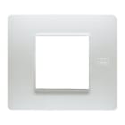 URMET - Placca Flexa in tecnopolimero bianco per 2 moduli.
