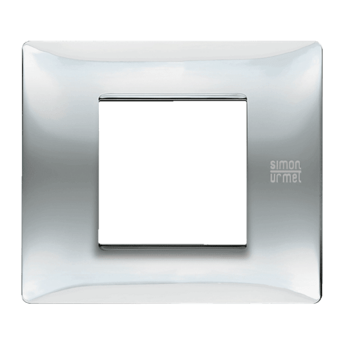 URMET - Placca Flexa 2 moduli tecnopolimero inox lucido PL.FLEXA TECNOPLM.2M INOX LUC.