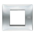 URMET - Placca Flexa 2 moduli tecnopolimero inox lucido PL.FLEXA TECNOPLM.2M INOX LUC.