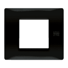 URMET - Placca Flexa in tecnopolimero nero assoluto per 2 moduli.
