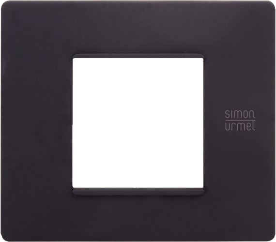 URMET - Placca Flexa in tecnopolimero nero pastello per 2 moduli.