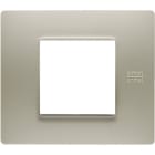 URMET - Placca Flexa in tecnopolimero per 2 moduli, colore sabbia.