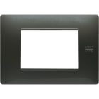 URMET - Placca Flexa in tecnopolimero per 3 moduli, colore acciaio scuro.