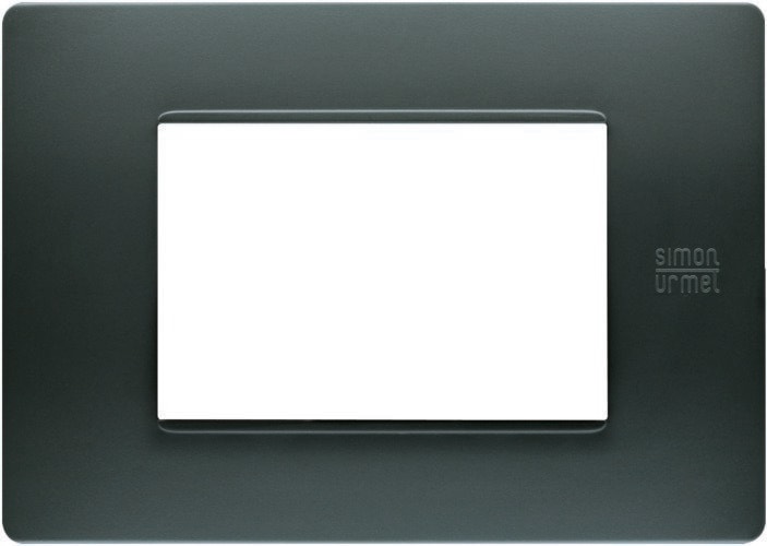 URMET - Placca Flexa in tecnopolimero antracite per 3 moduli.
