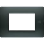 URMET - Placca Flexa in tecnopolimero antracite per 3 moduli.