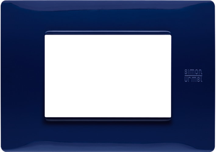 URMET - Placca Flexa tecnopolimero 3 moduli blu.