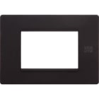 URMET - Placca Flexa in tecnopolimero per 3 moduli, colore nero pastello.