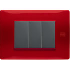 URMET - Placca Flexa tecnopolimero 3 moduli rosso.