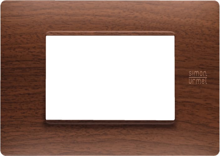 URMET - Placca Flexa in tecnopolimero per 3 moduli, finitura rovere.