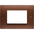 URMET - Placca Flexa in tecnopolimero per 3 moduli, finitura rovere.