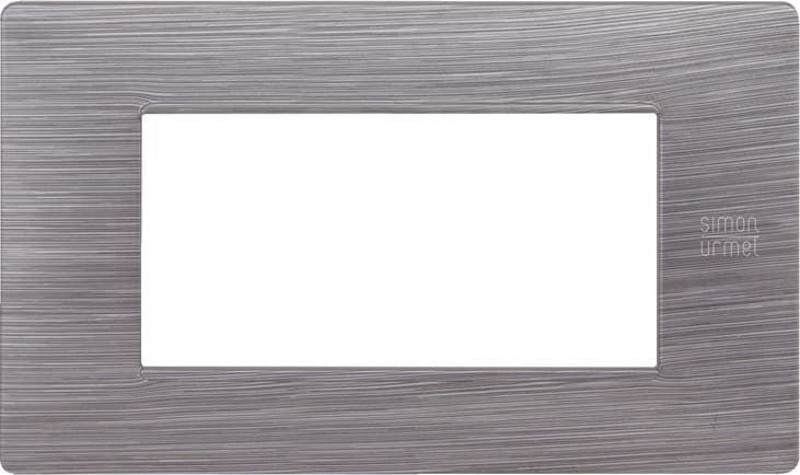 URMET - Placca Flexa in tecnopolimero con 4 moduli e finitura in alluminio spazzolato.