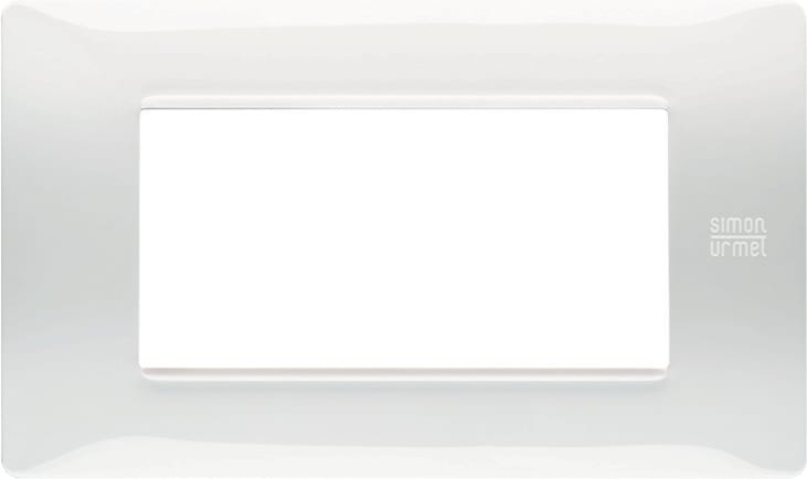 URMET - Placca Flexa tecnopolimero 4 moduli bianco ghiaccio.