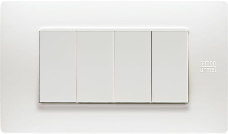 URMET - Placca Flexa tecnopolimero 4 moduli bianco nea.