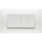 URMET - Placca Flexa tecnopolimero 4 moduli bianco nea.