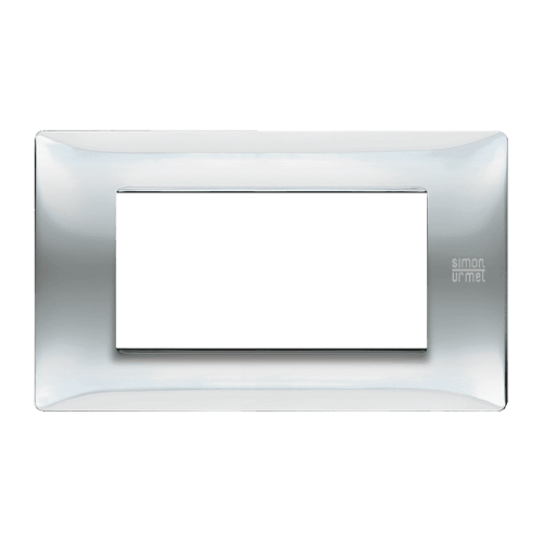 URMET - Placca Flexa tecnopolimero 4 moduli inox lucido.