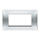 URMET - Placca Flexa tecnopolimero 4 moduli inox lucido.