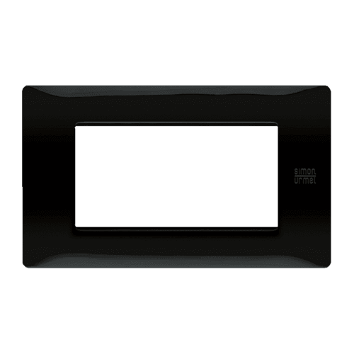 URMET - Placca Flexa in tecnopolimero nero assoluto per 4 moduli.