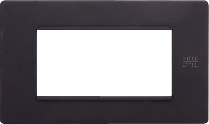 URMET - Placca Flexa in tecnopolimero nero pastello per 4 moduli.