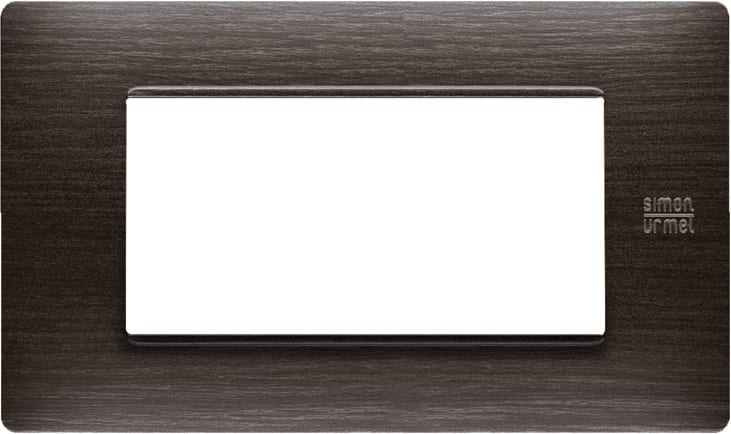 URMET - Placca Flexa in tecnopolimero con 4 moduli, finitura wengè.